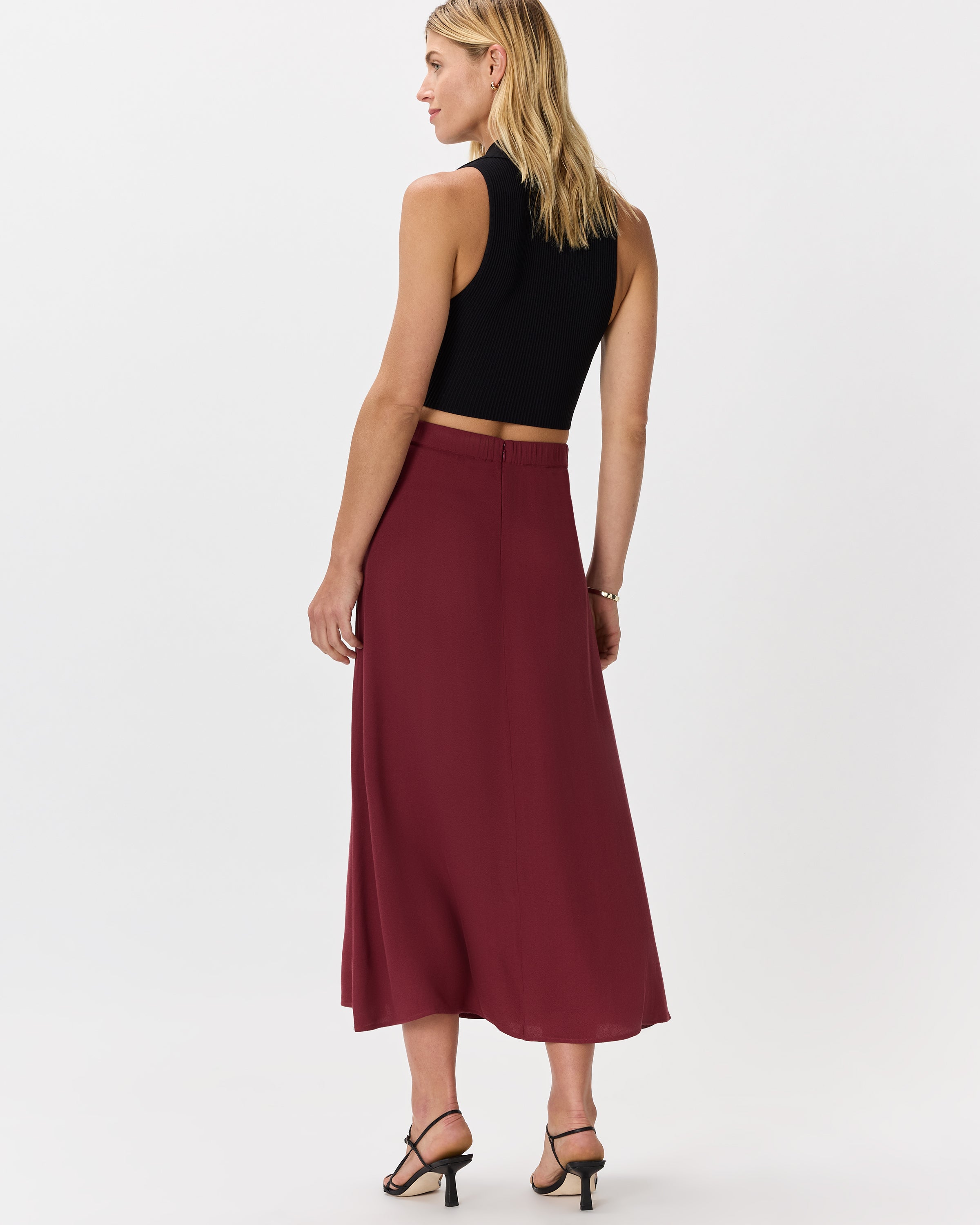 Quince Women's Lightweight Crepe Slip Midi Skirt