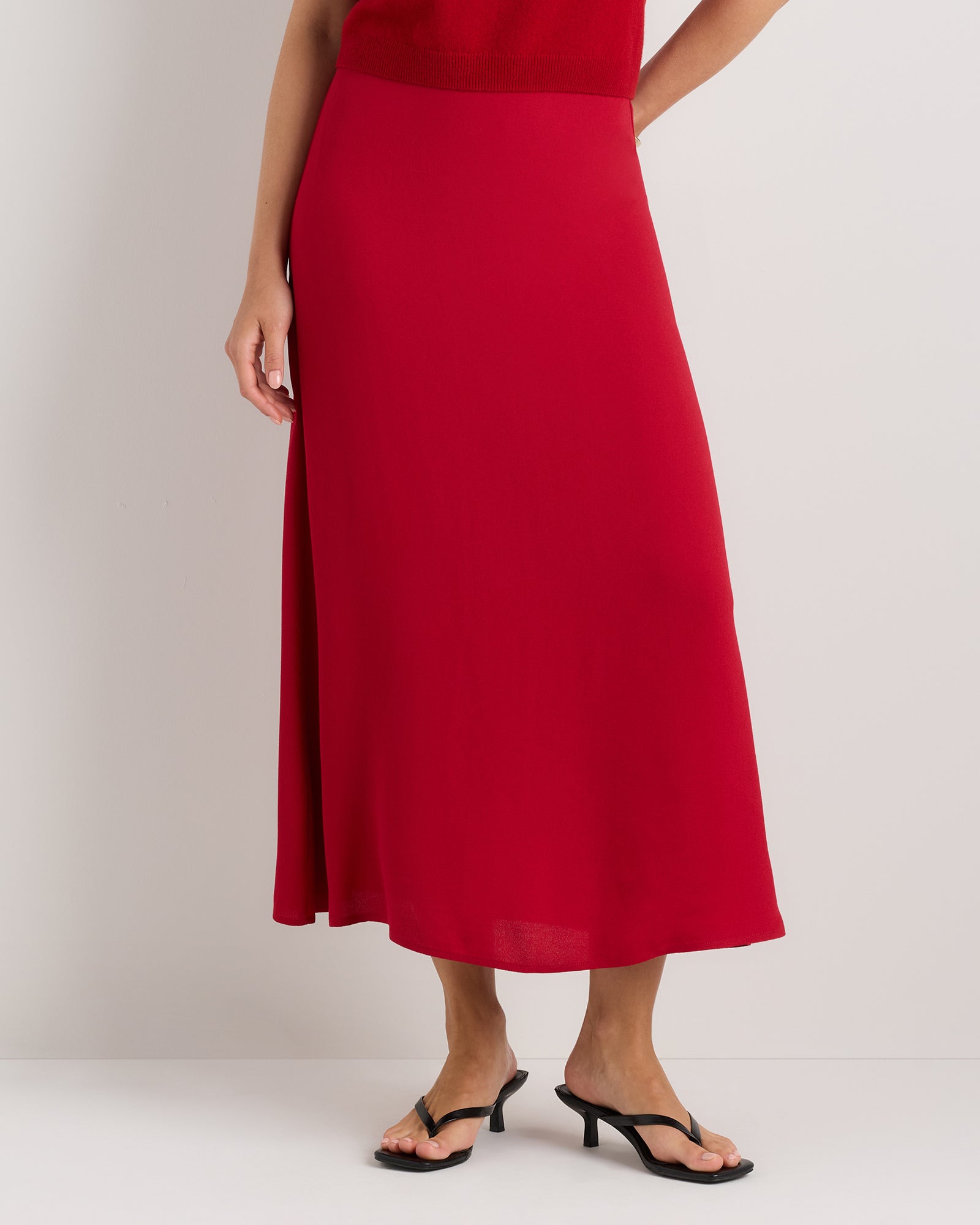 Quince Women's Lightweight Crepe Slip Midi Skirt