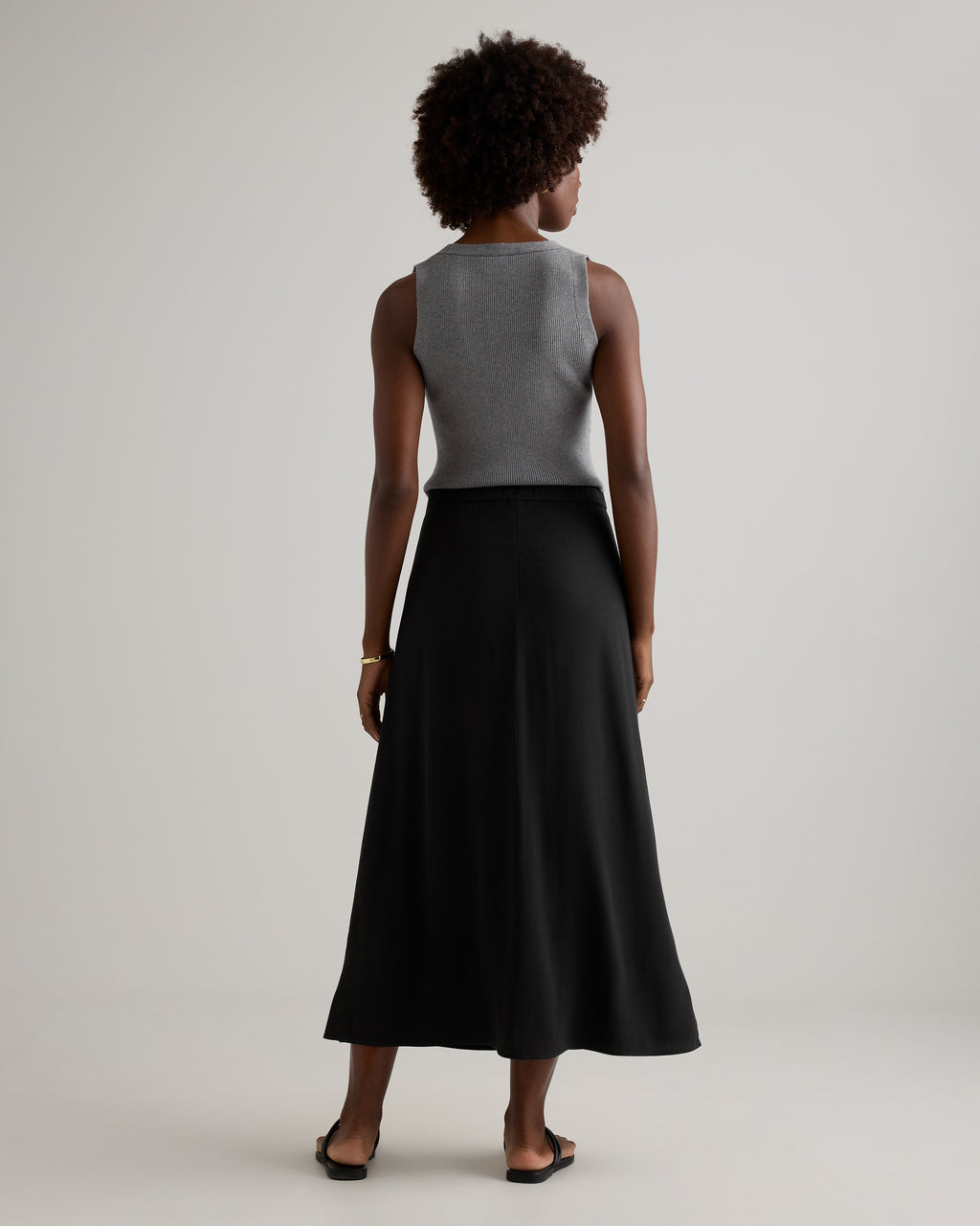Quince Women's Lightweight Crepe Slip Midi Skirt