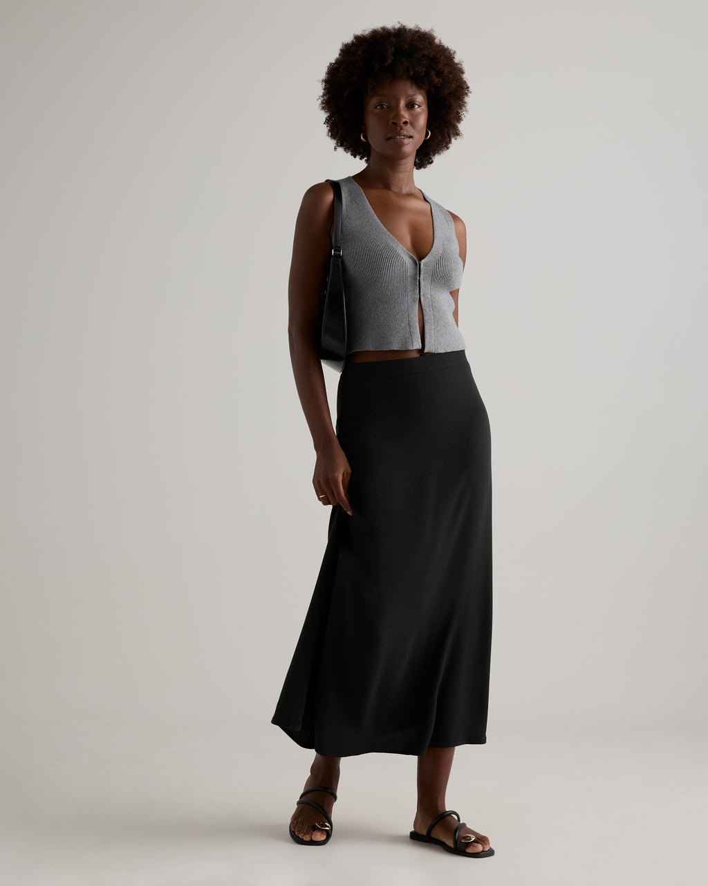 Quince Women's Lightweight Crepe Slip Midi Skirt