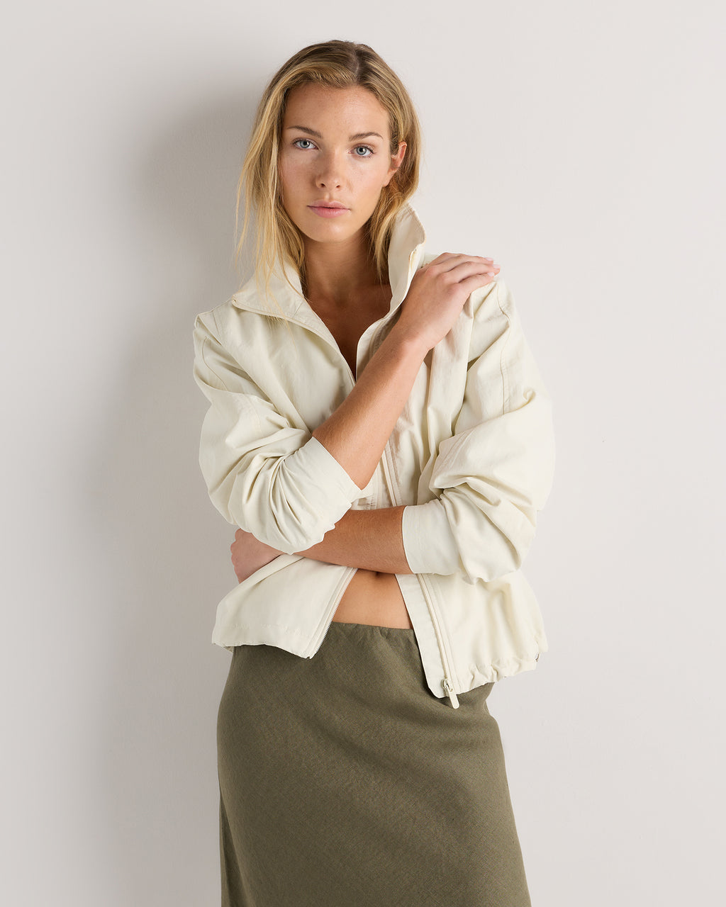 Quince Women's 100% European Linen Midi Slip Skirt