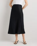 Quince Women's 100% European Linen Midi Slip Skirt