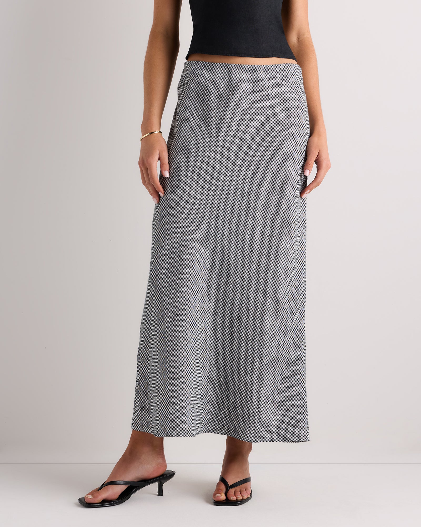Quince Women's 100% European Linen Midi Slip Skirt