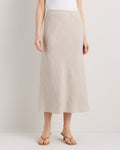 Quince Women's 100% European Linen Midi Slip Skirt