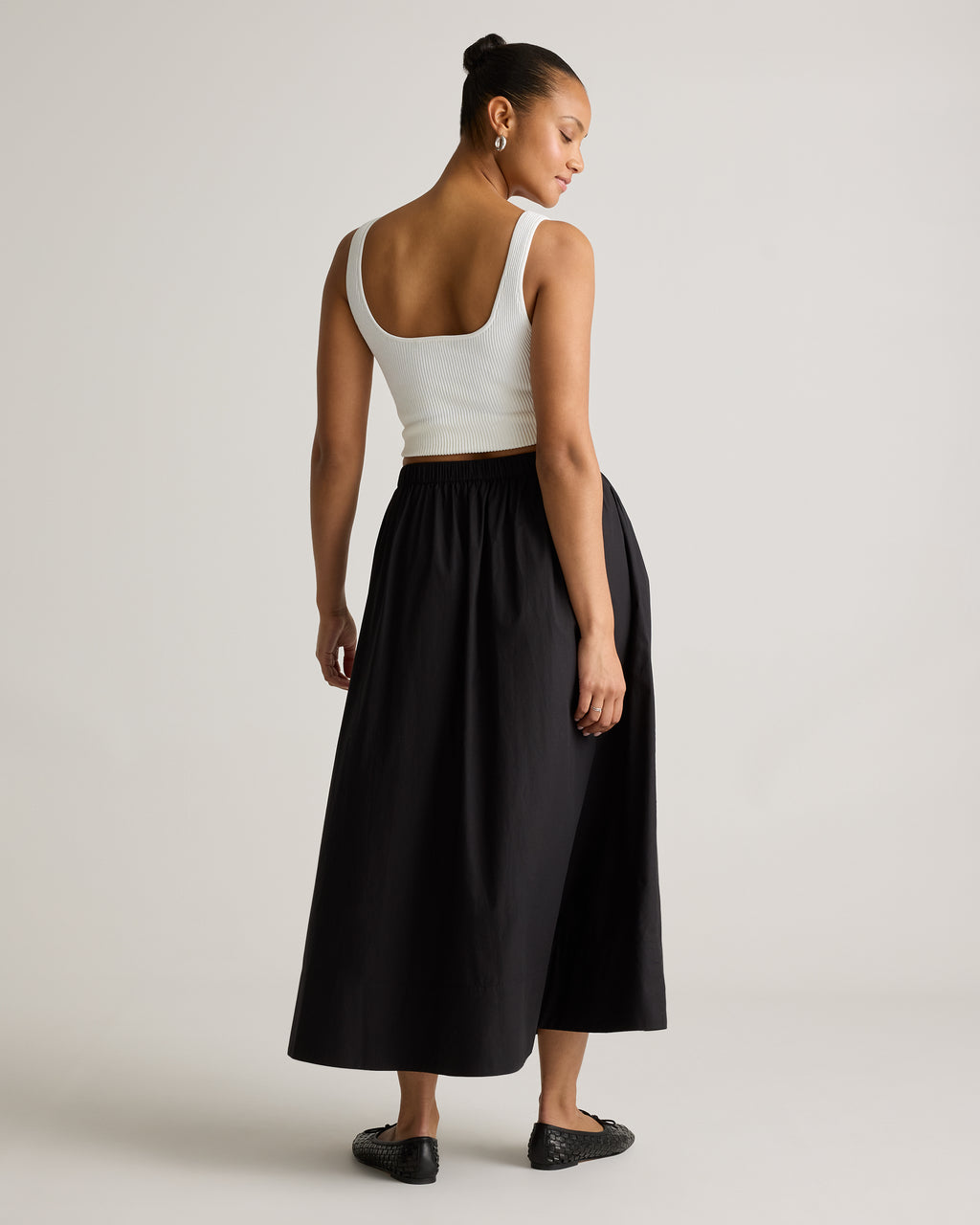 Quince Women's 100% Organic Cotton Poplin A-Line Maxi Skirt