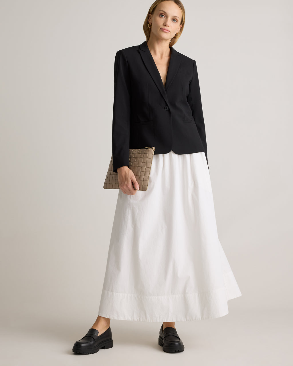Quince Women's 100% Organic Cotton Poplin A-Line Maxi Skirt