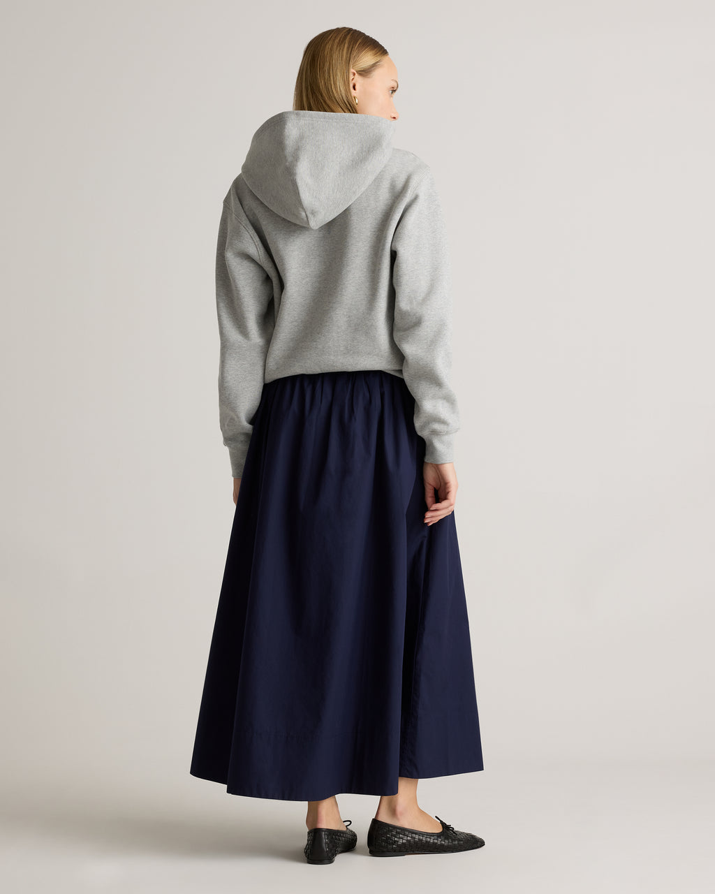 Quince Women's 100% Organic Cotton Poplin A-Line Maxi Skirt