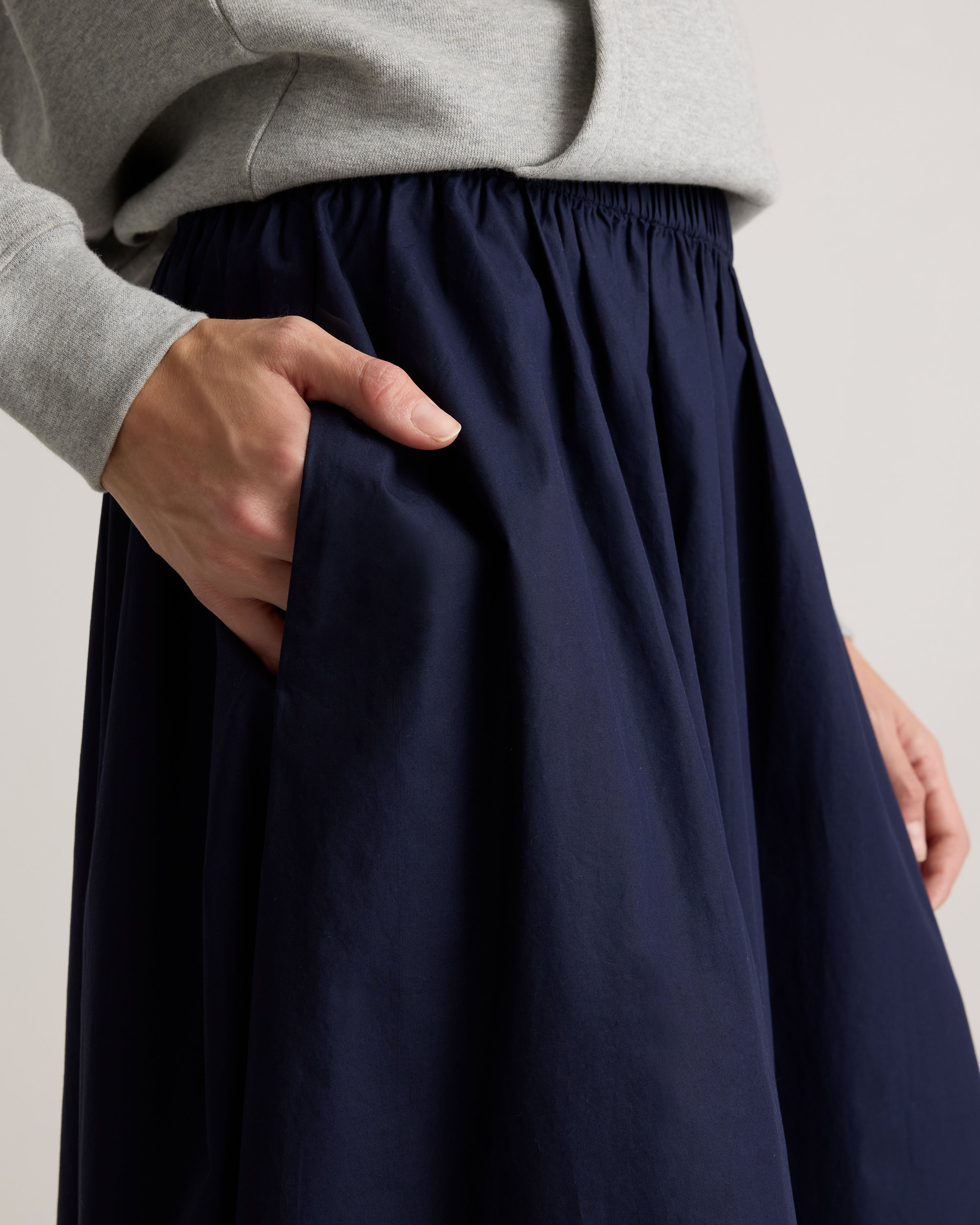 Quince Women's 100% Organic Cotton Poplin A-Line Maxi Skirt