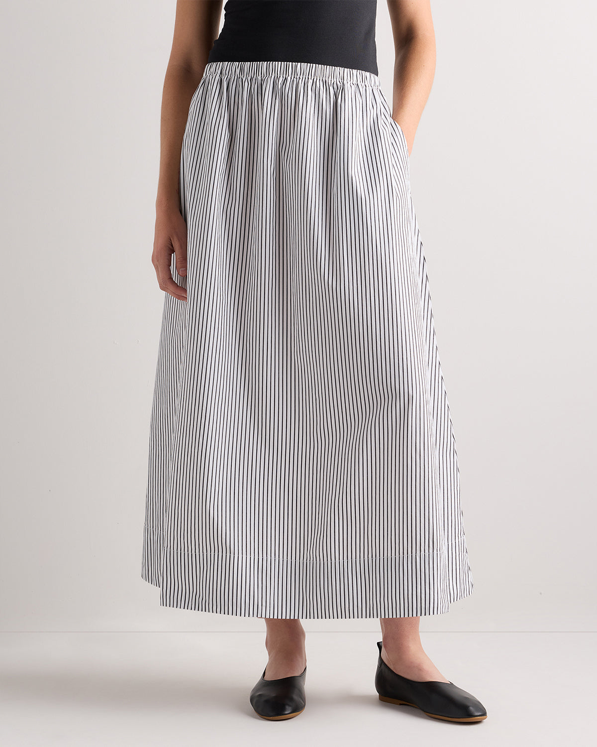 Quince Women's 100% Organic Cotton Poplin A-Line Maxi Skirt