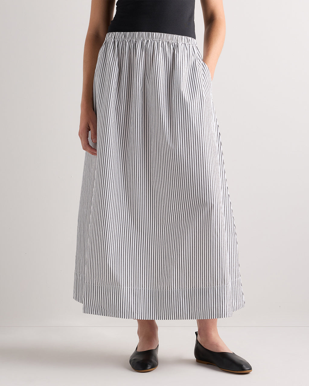 Quince Women's 100% Organic Cotton Poplin A-Line Maxi Skirt