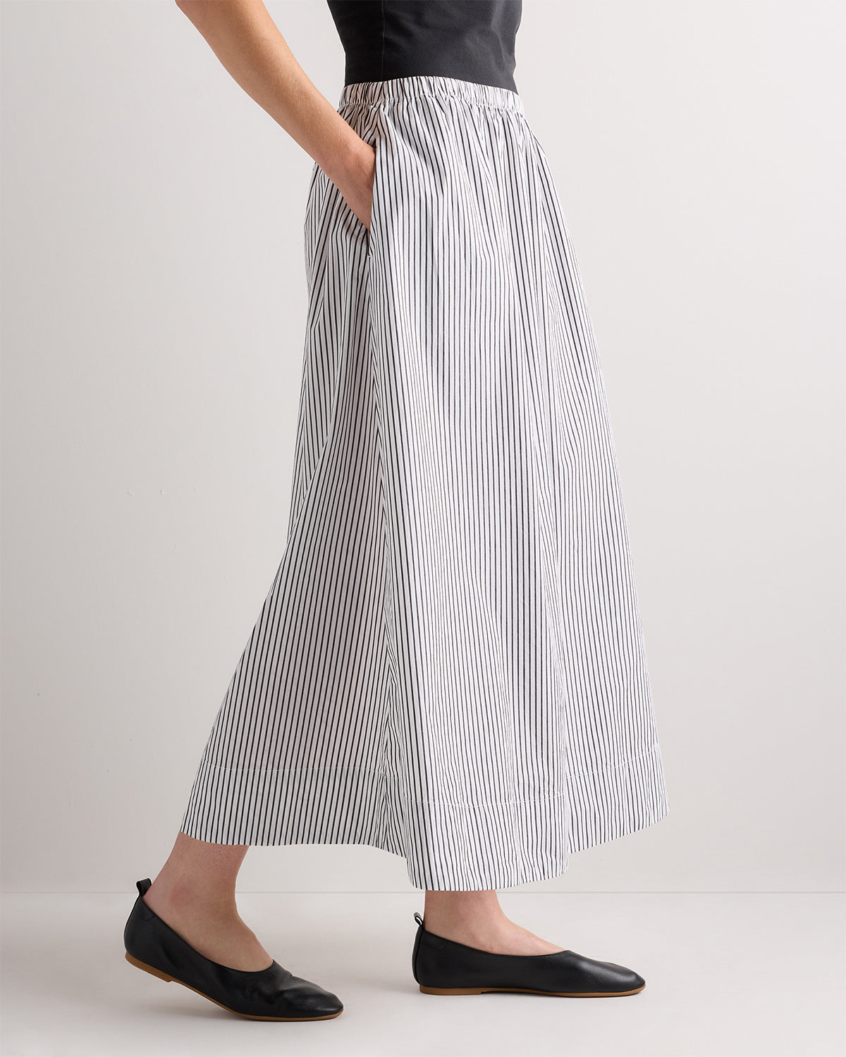Quince Women's 100% Organic Cotton Poplin A-Line Maxi Skirt