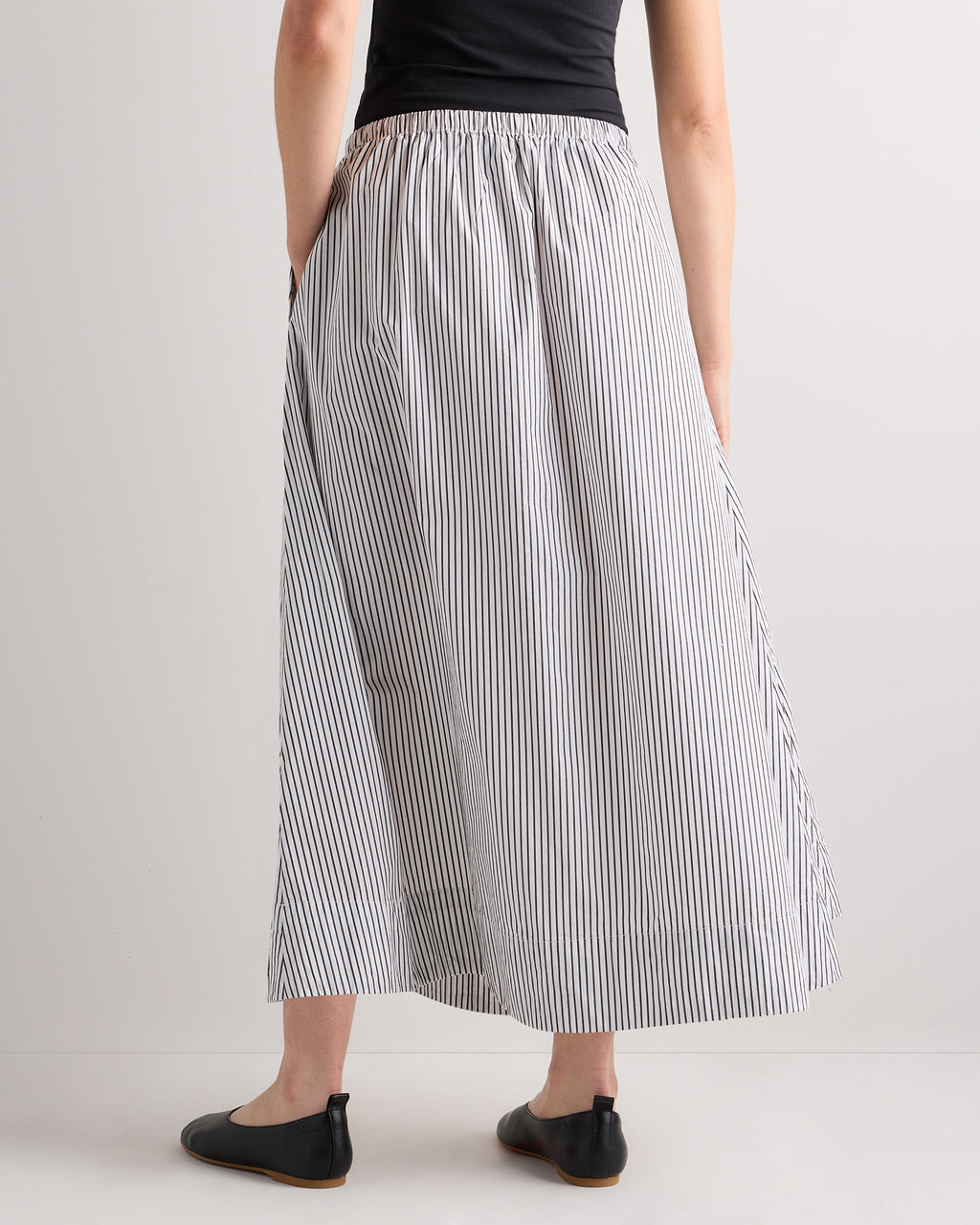 Quince Women's 100% Organic Cotton Poplin A-Line Maxi Skirt