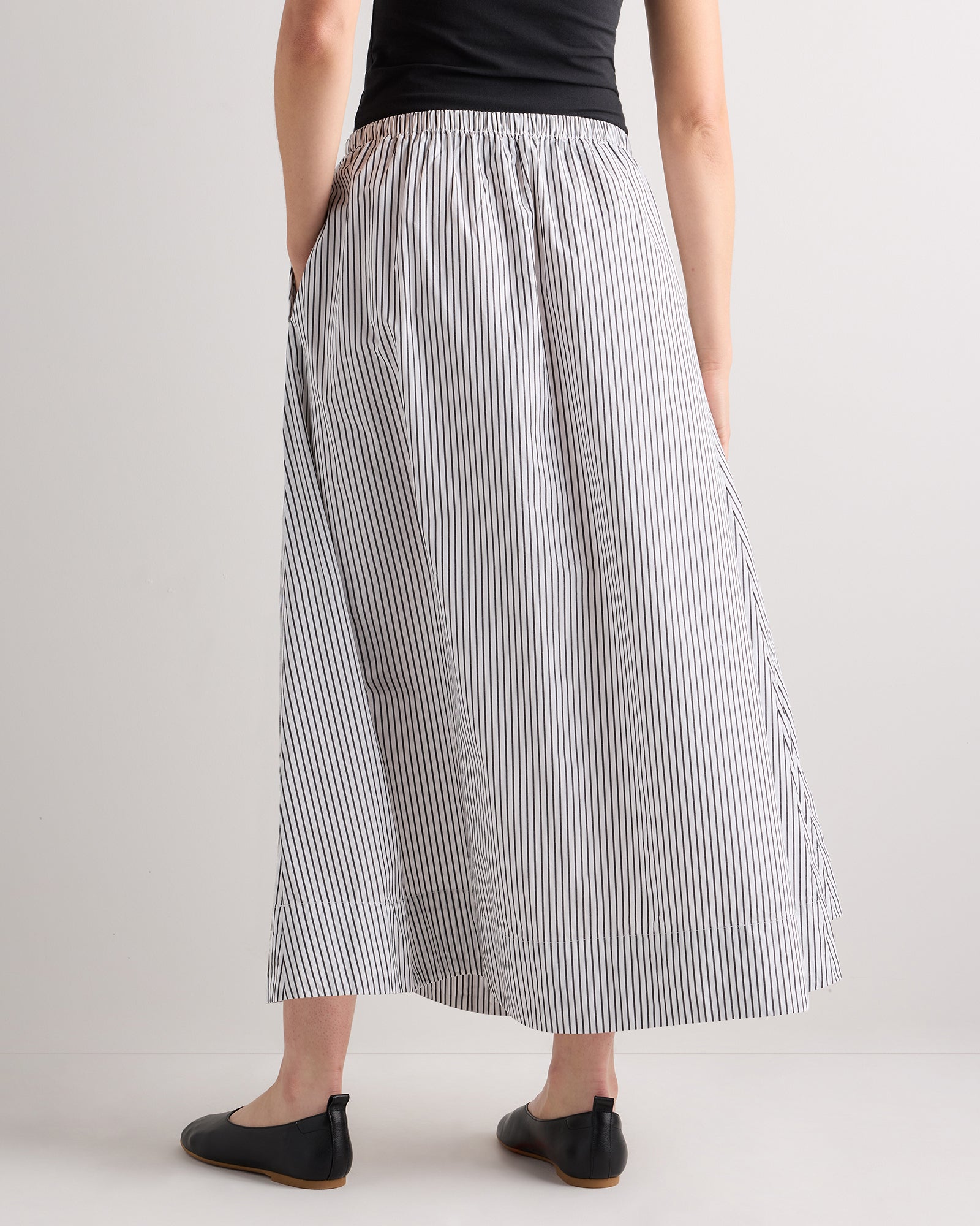 Quince Women's 100% Organic Cotton Poplin A-Line Maxi Skirt