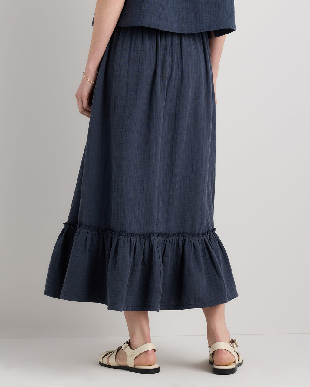Quince Women's 100% Organic Cotton Gauze Smocked Maxi Skirt