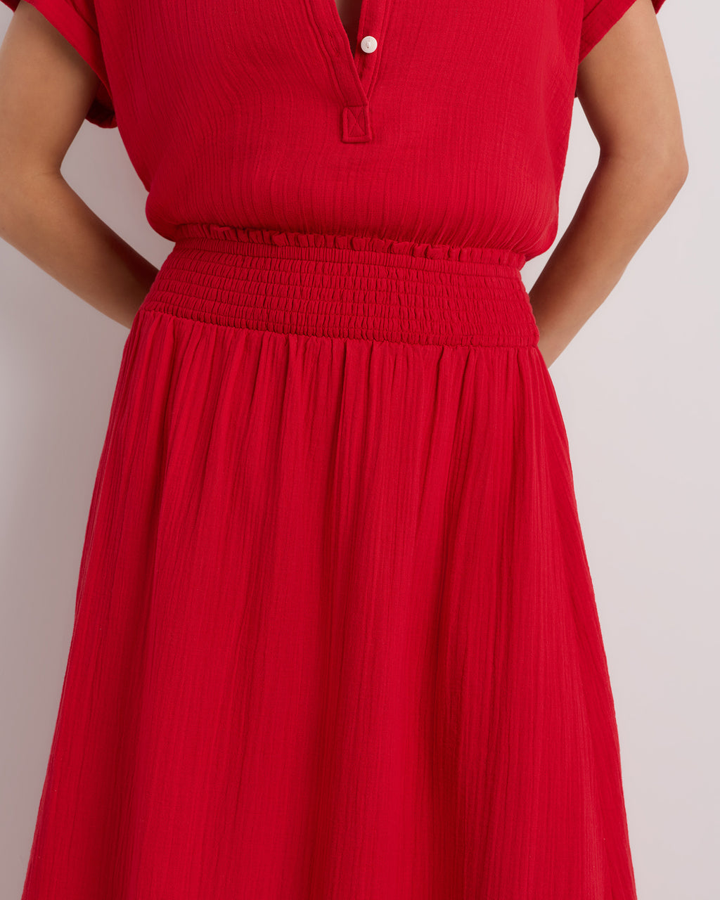 Quince Women's 100% Organic Cotton Gauze Smocked Maxi Skirt