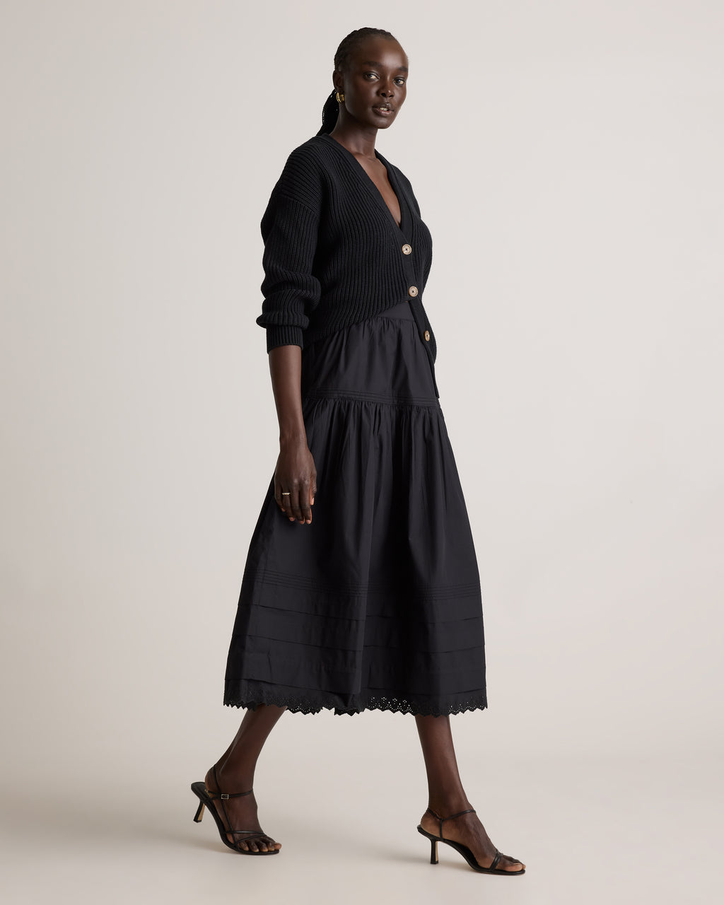 Quince Women's 100% Organic Cotton Poplin Pintuck Maxi Skirt