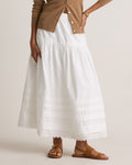 Quince Women's 100% Organic Cotton Poplin Pintuck Maxi Skirt