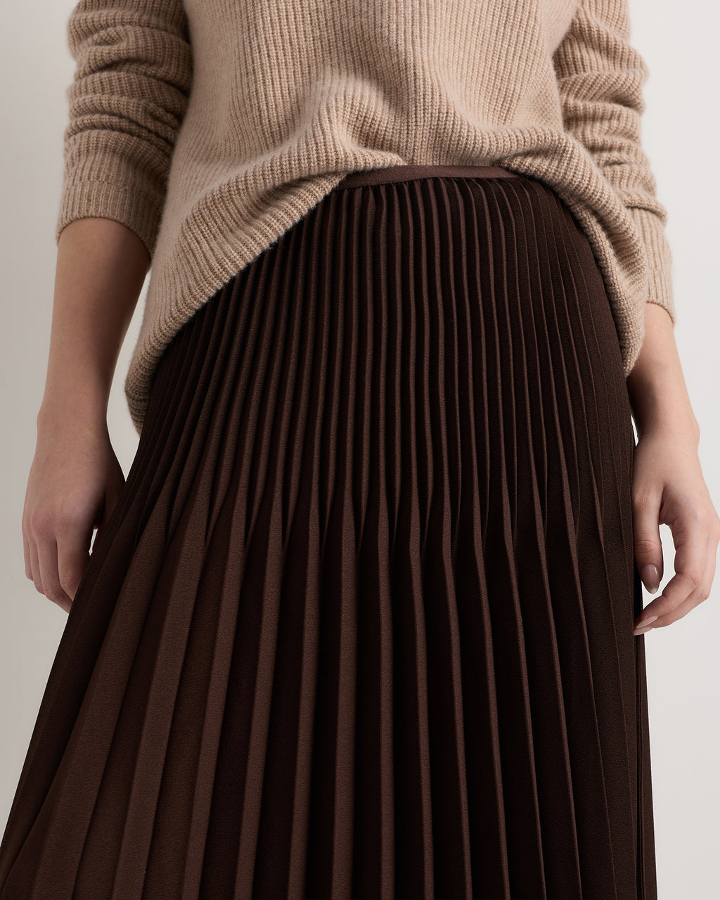 Quince Women's 100% Recycled Polyester Pleated Matte Midi Skirt