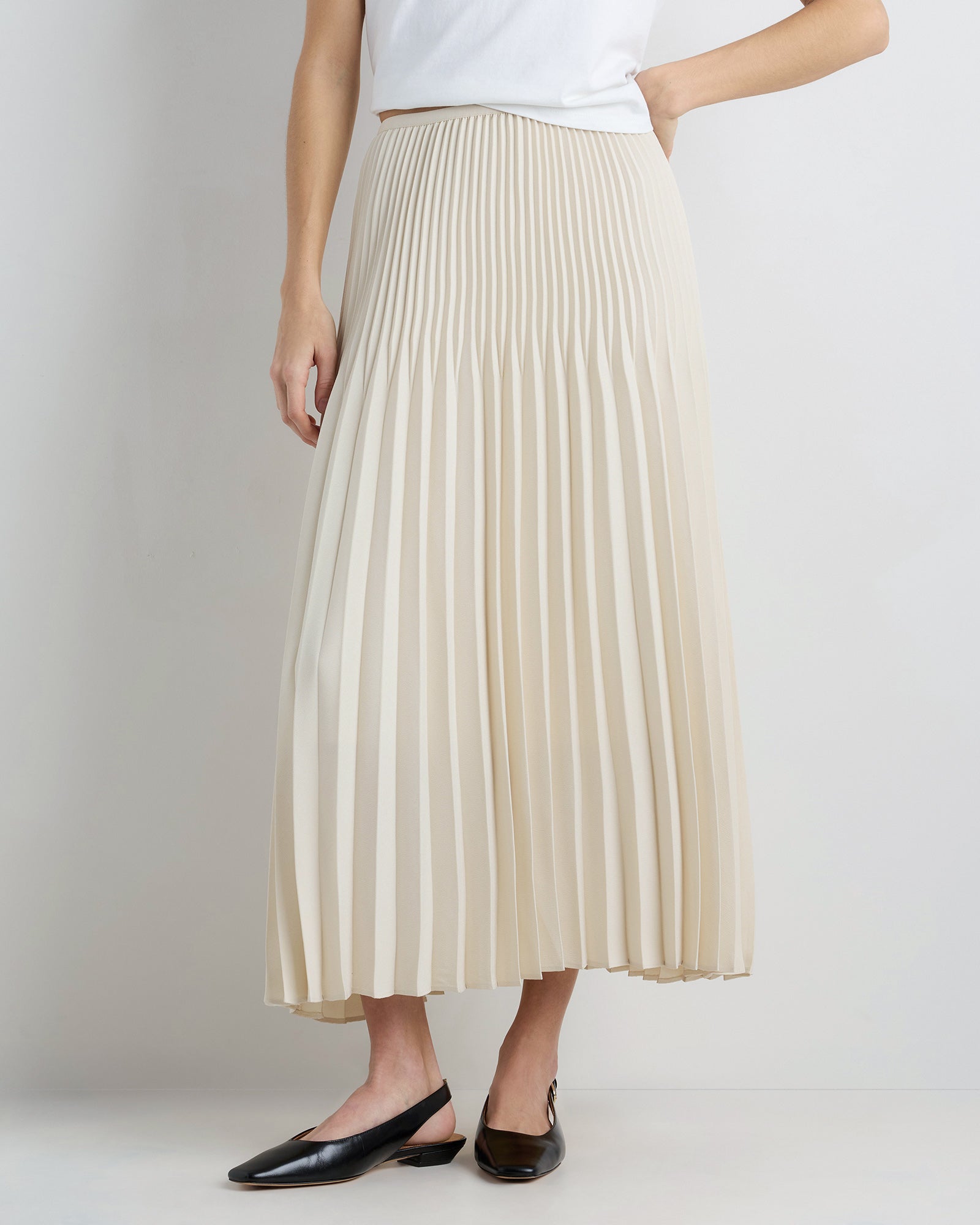 Quince Women's Pleated Matte Midi Skirt