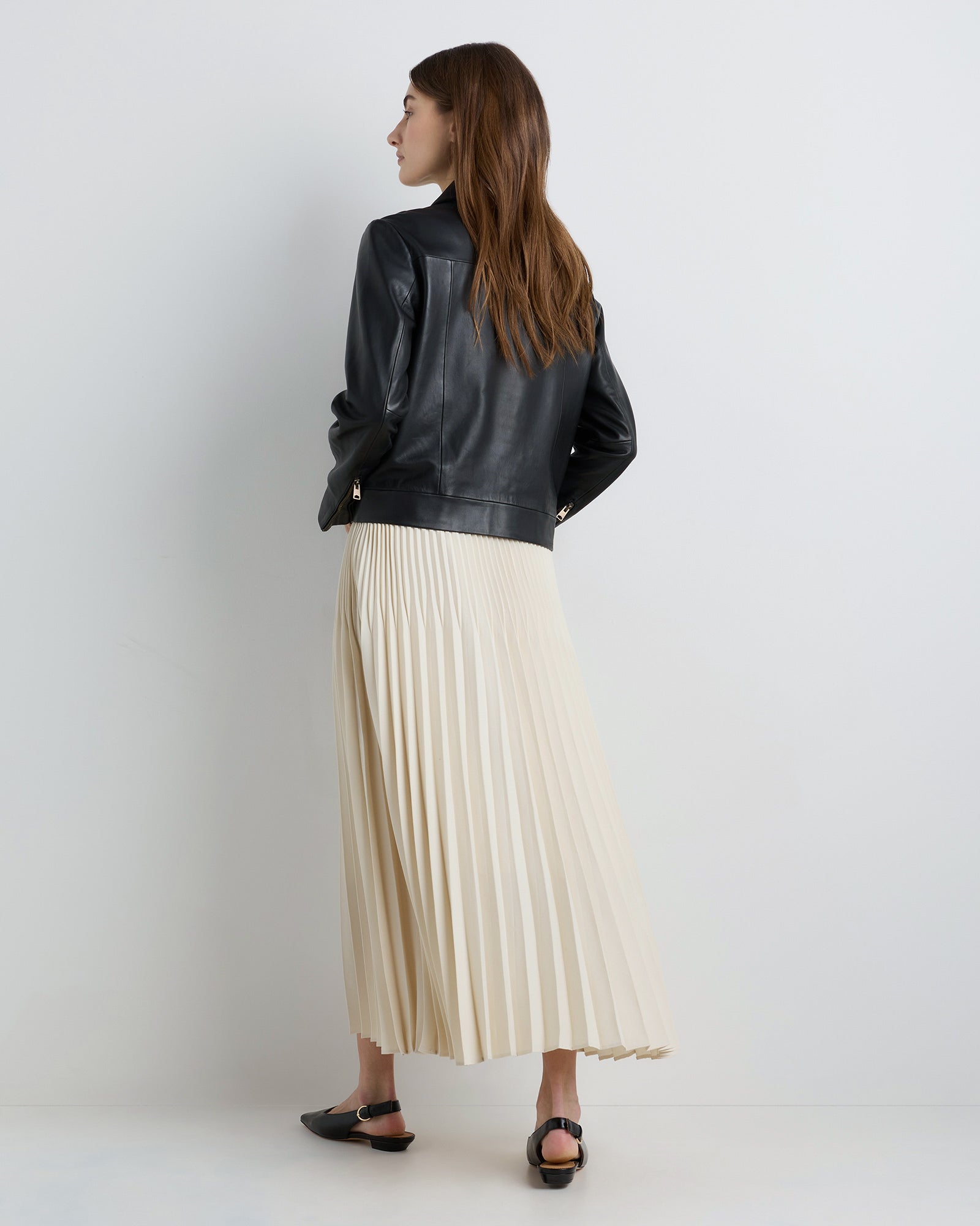 Quince Women's Pleated Matte Midi Skirt