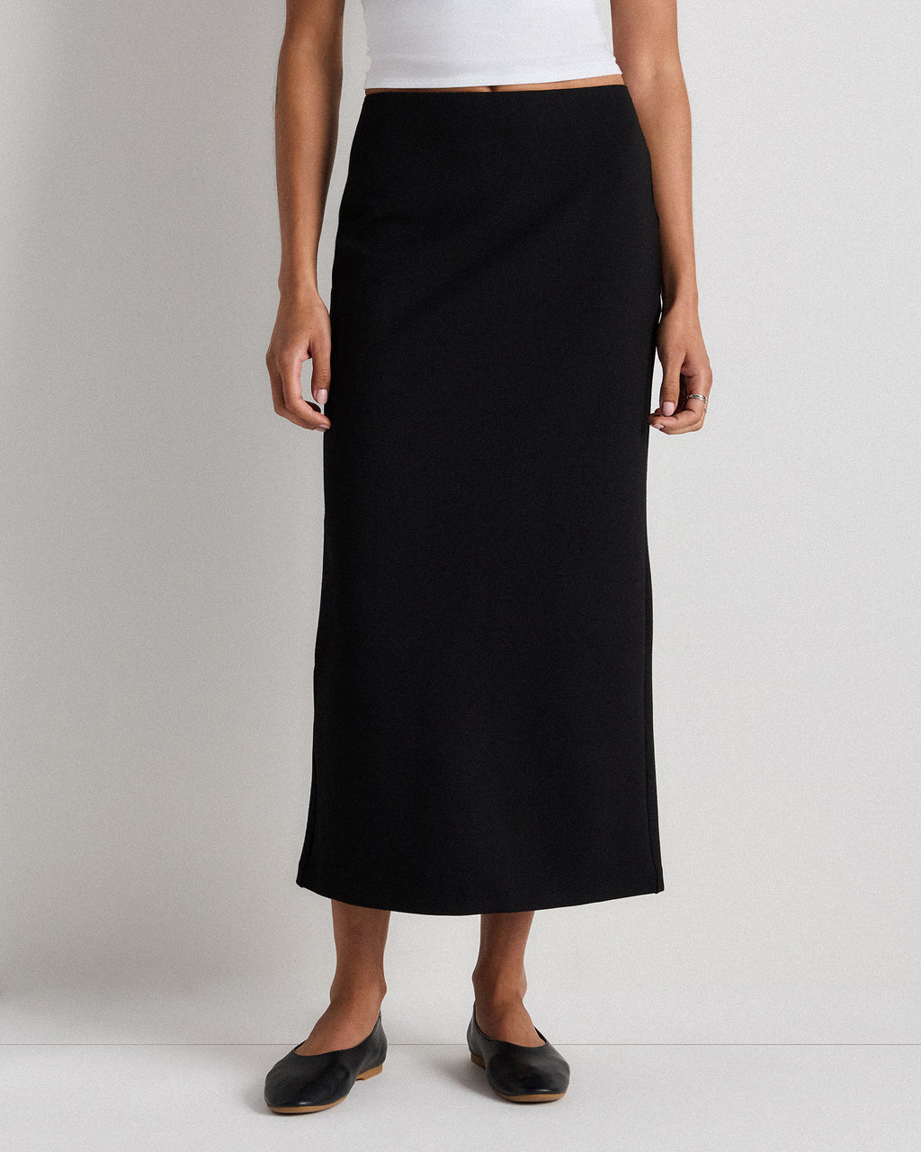 Quince Women's Ultra-Stretch Ponte Maxi Pencil Skirt