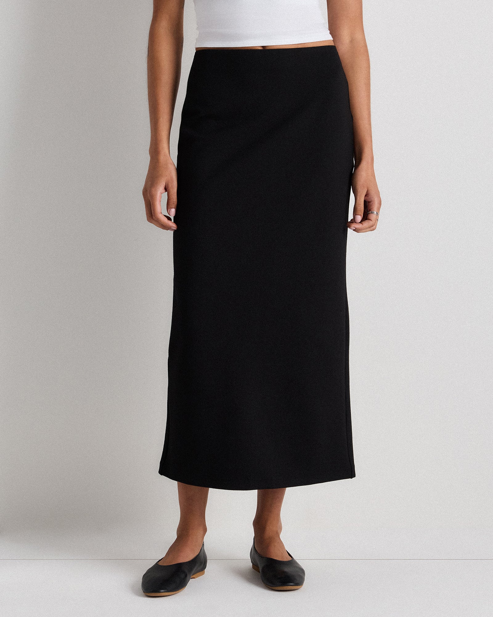 Quince Women's Ultra-Stretch Ponte Maxi Pencil Skirt