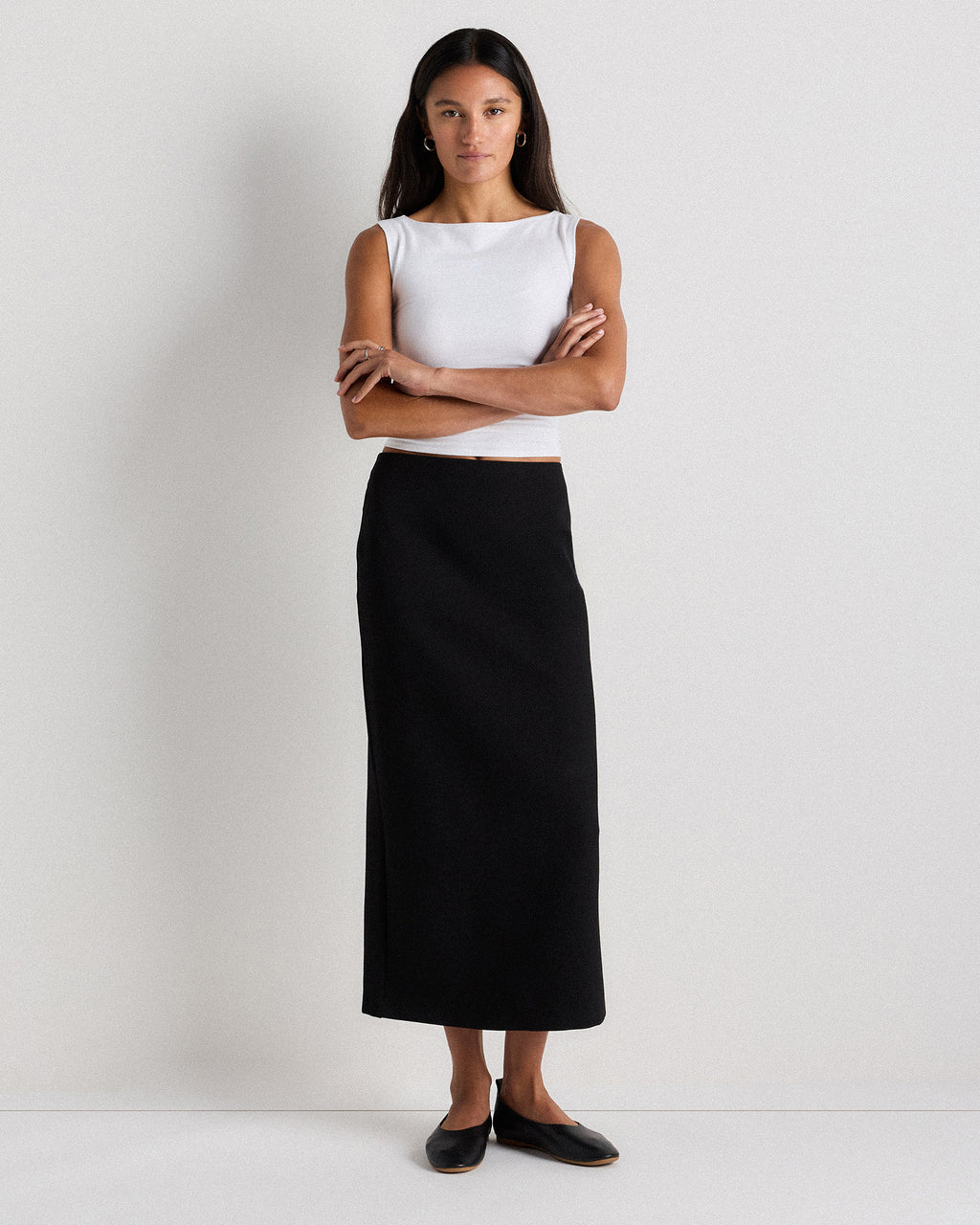 Quince Women's Ultra-Stretch Ponte Maxi Pencil Skirt