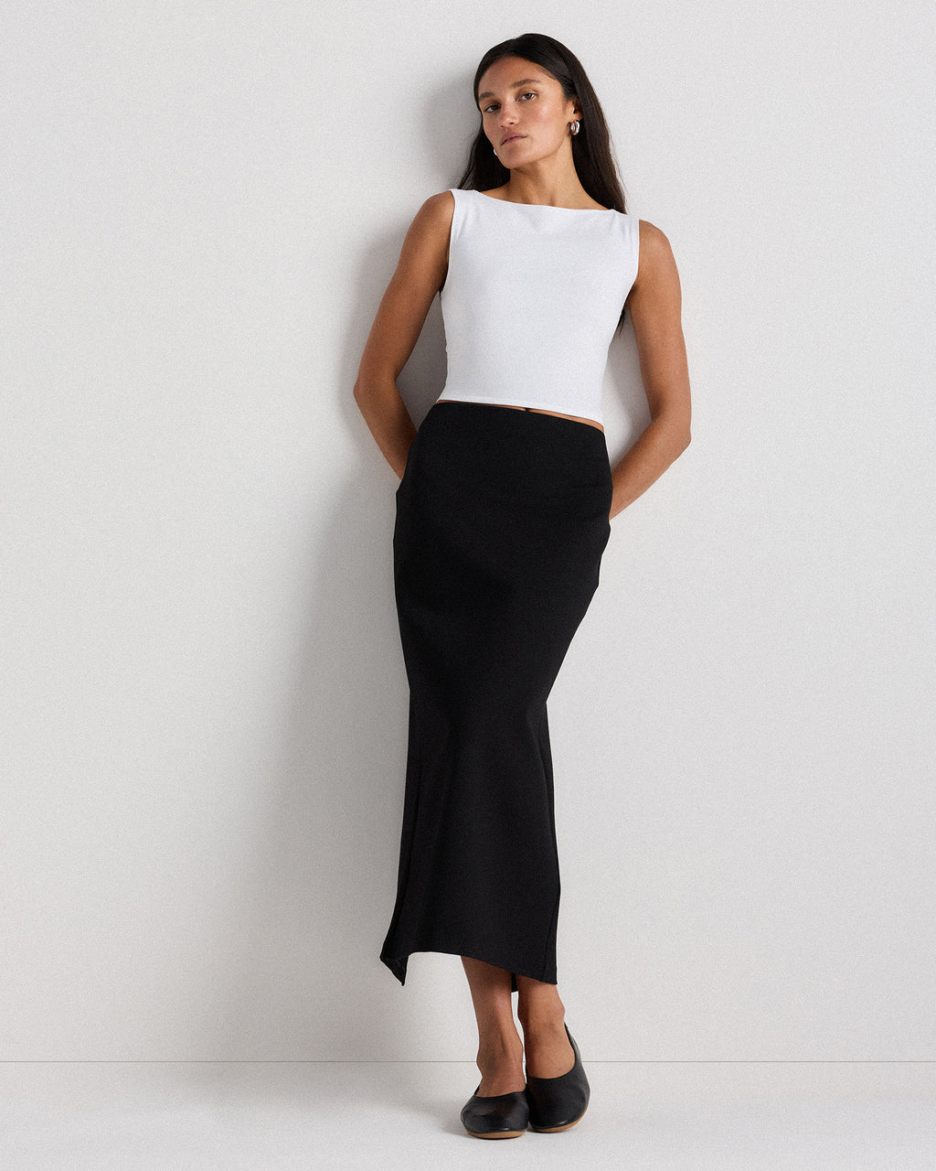 Quince Women's Ultra-Stretch Ponte Maxi Pencil Skirt