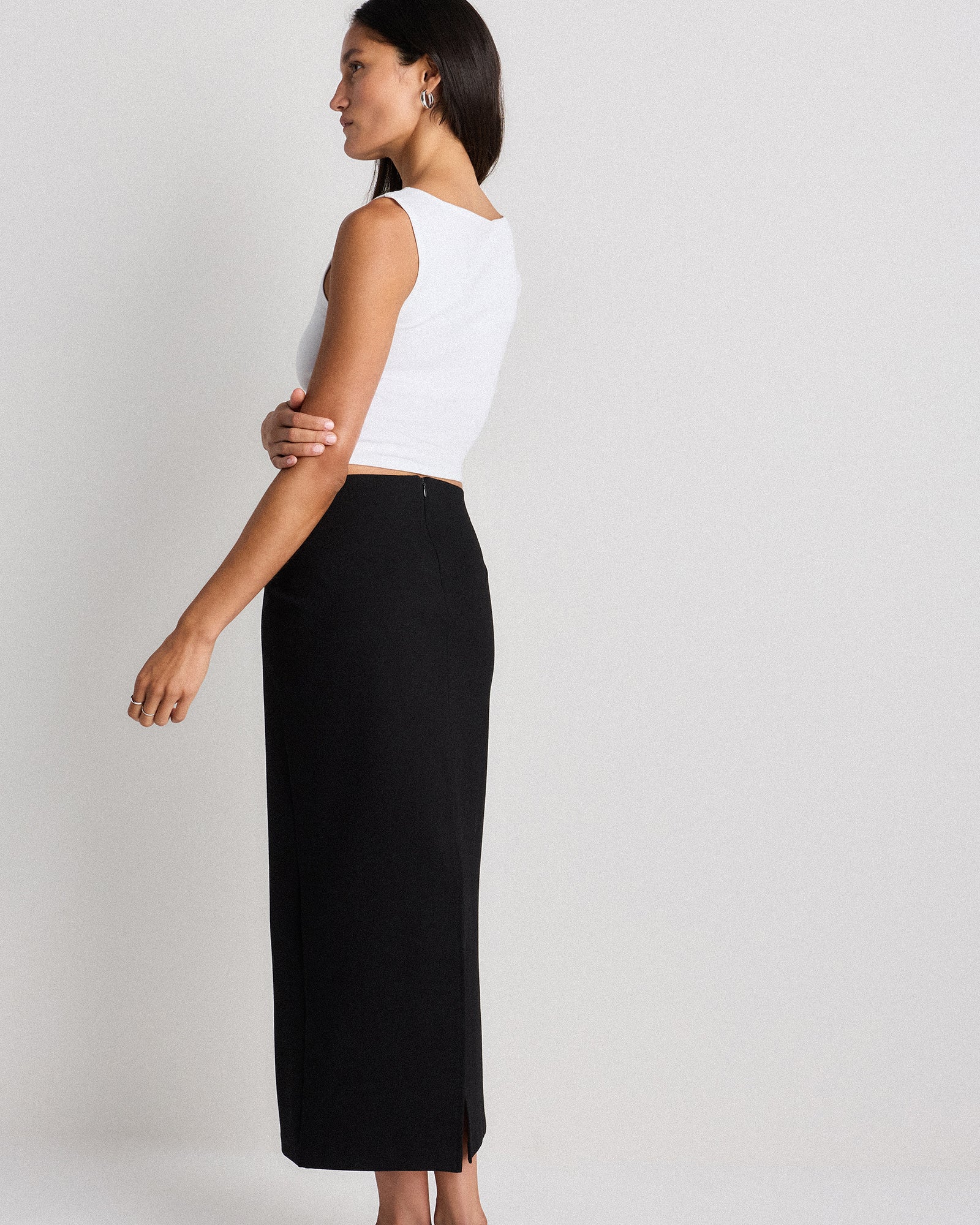 Quince Women's Ultra-Stretch Ponte Maxi Pencil Skirt
