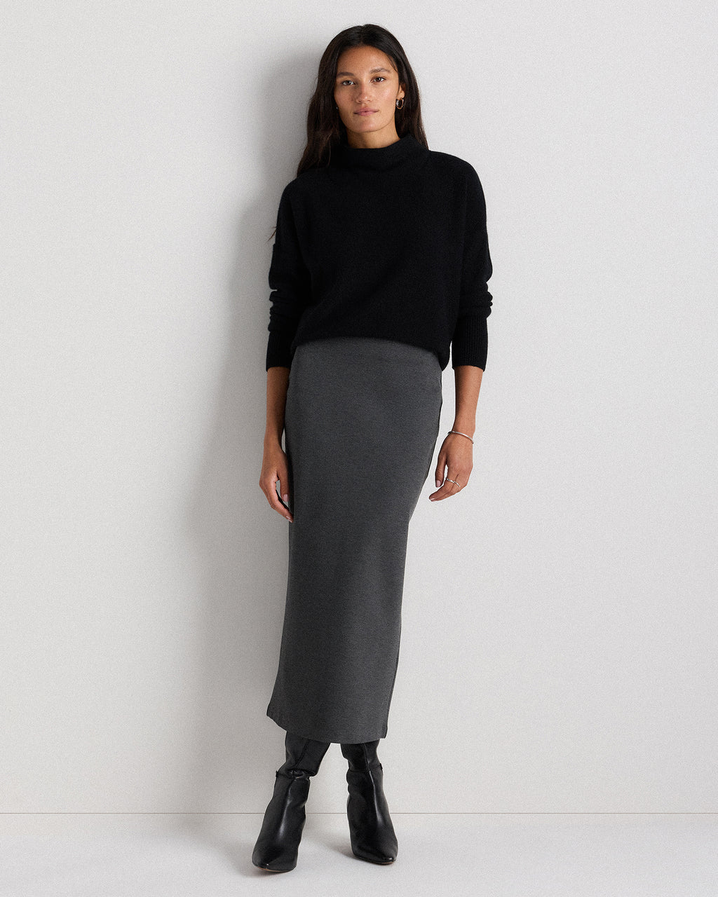 Quince Women's Ultra-Stretch Ponte Maxi Pencil Skirt