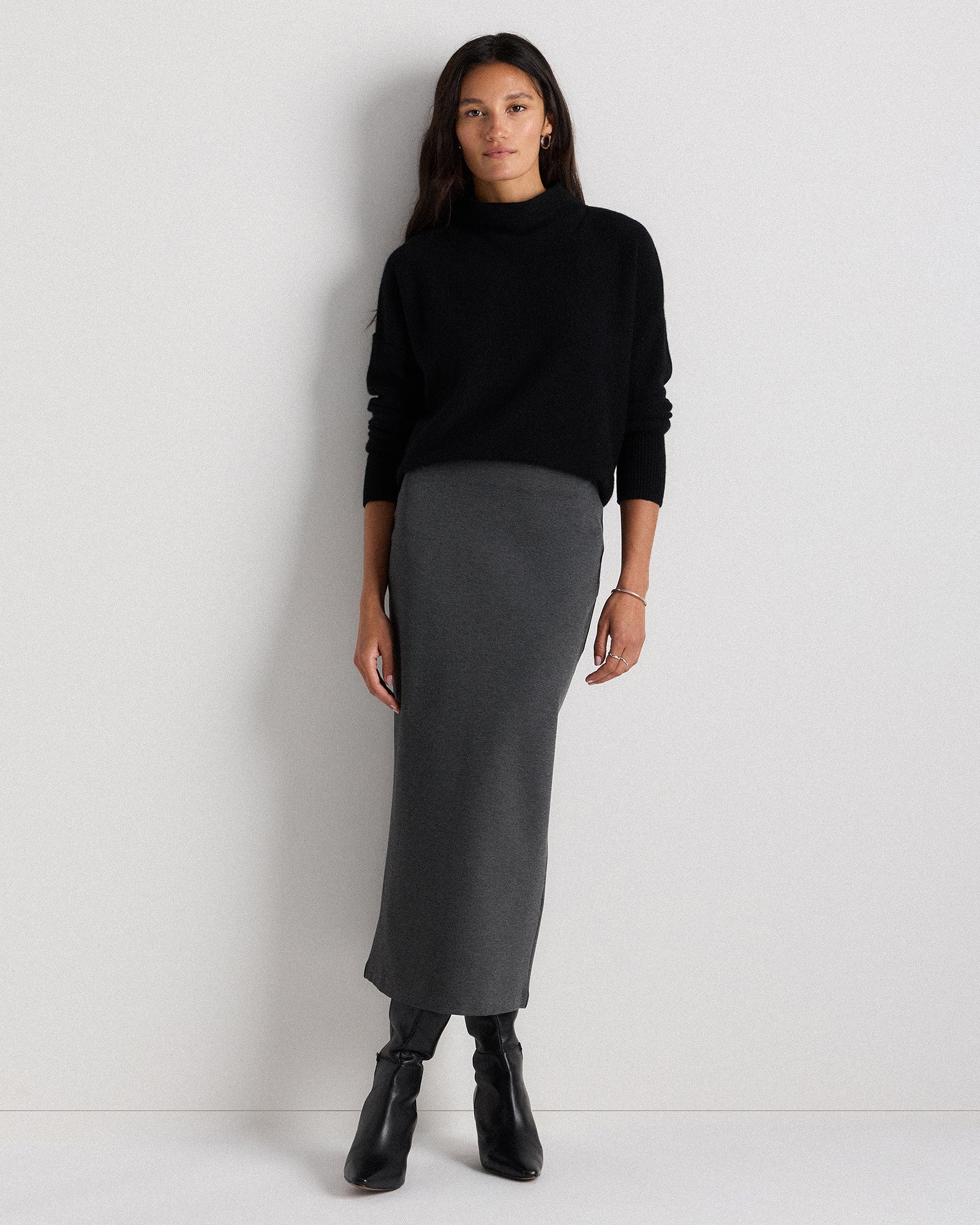 Quince Women's Ultra-Stretch Ponte Maxi Pencil Skirt