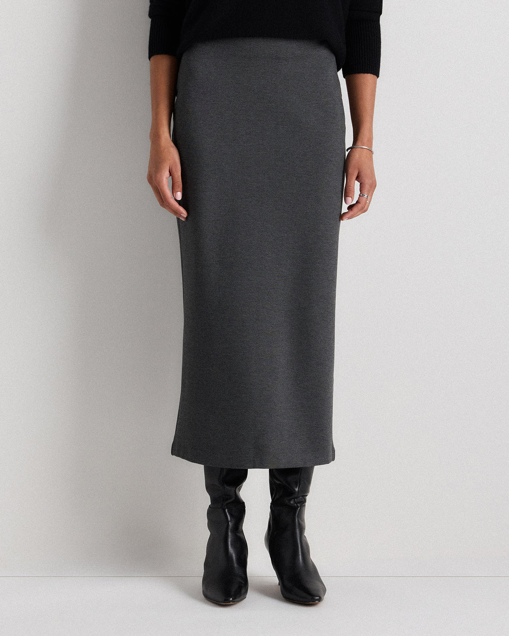 Quince Women's Ultra-Stretch Ponte Maxi Pencil Skirt