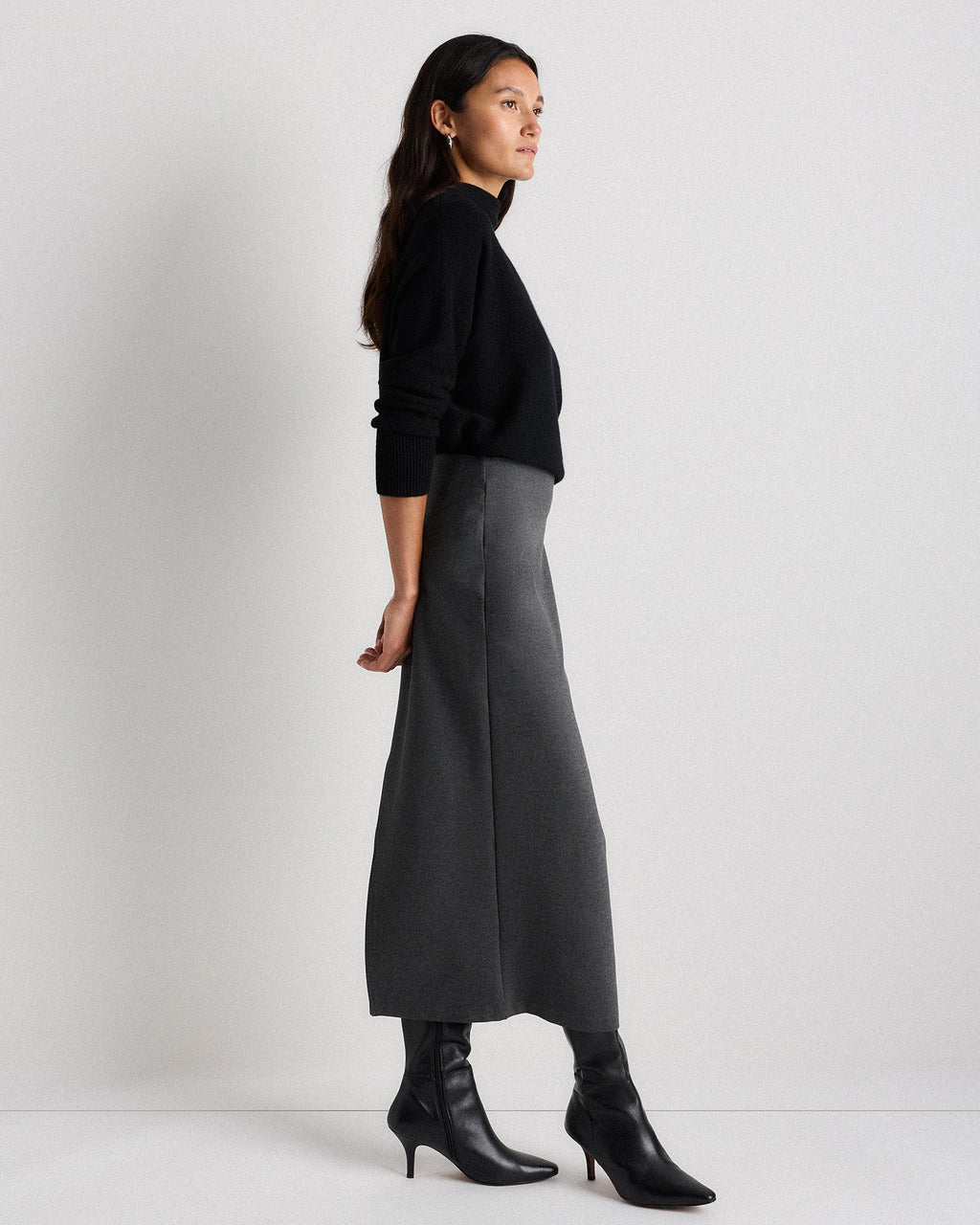 Quince Women's Ultra-Stretch Ponte Maxi Pencil Skirt