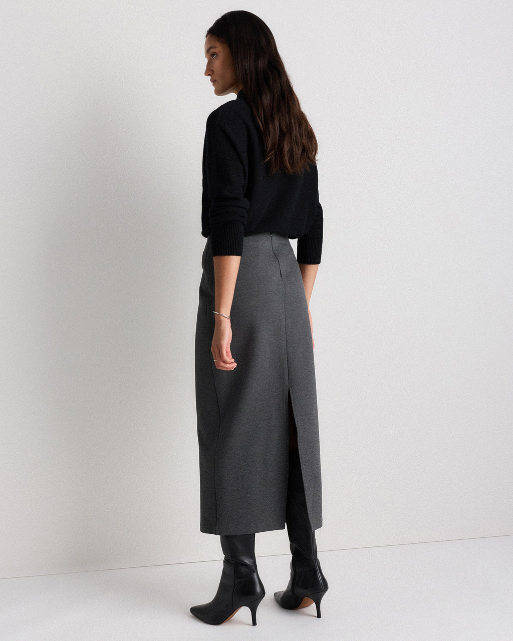 Quince Women's Ultra-Stretch Ponte Maxi Pencil Skirt
