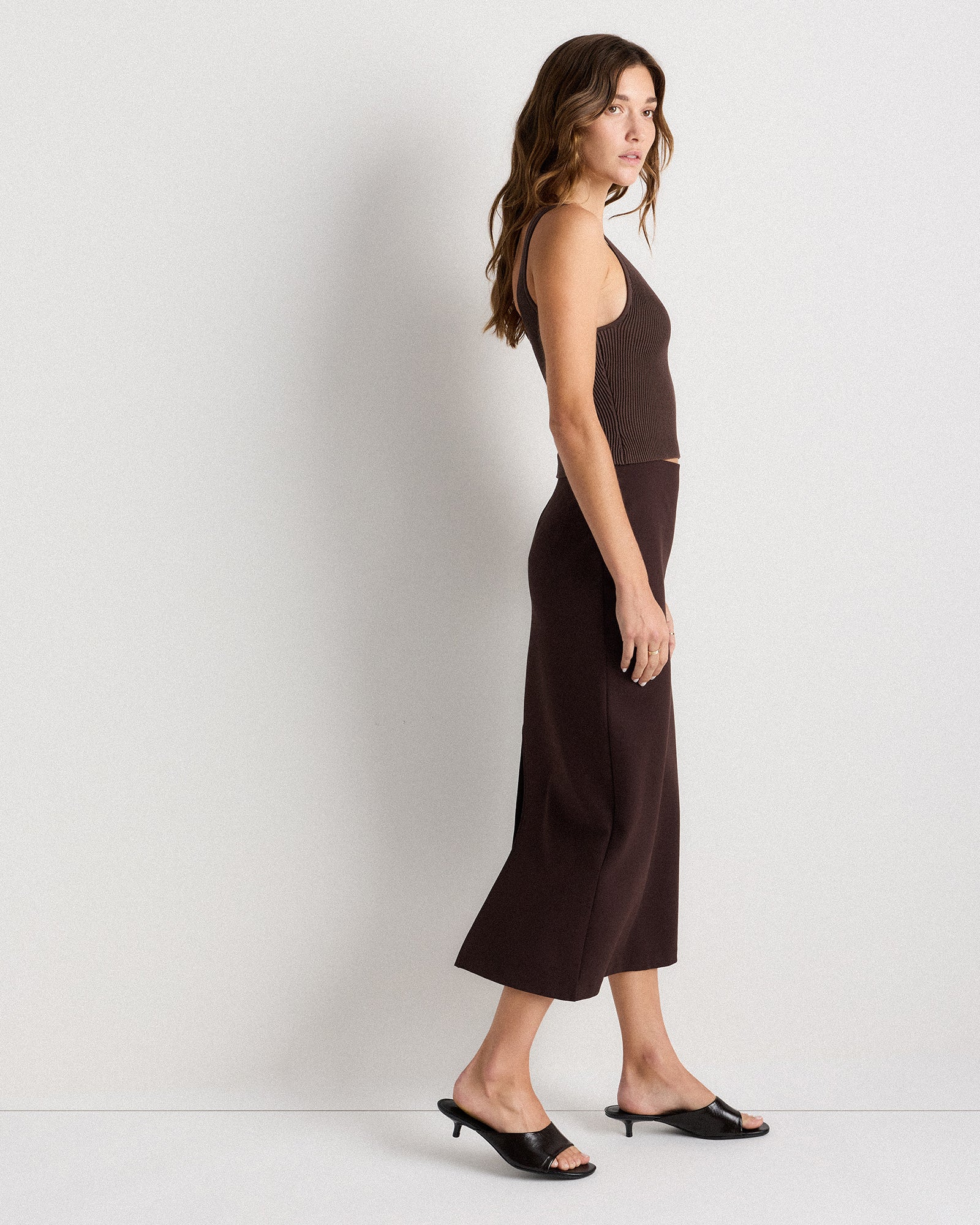 Quince Women's Ultra-Stretch Ponte Maxi Pencil Skirt