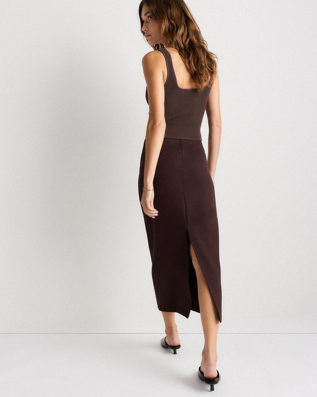 Quince Women's Ultra-Stretch Ponte Maxi Pencil Skirt