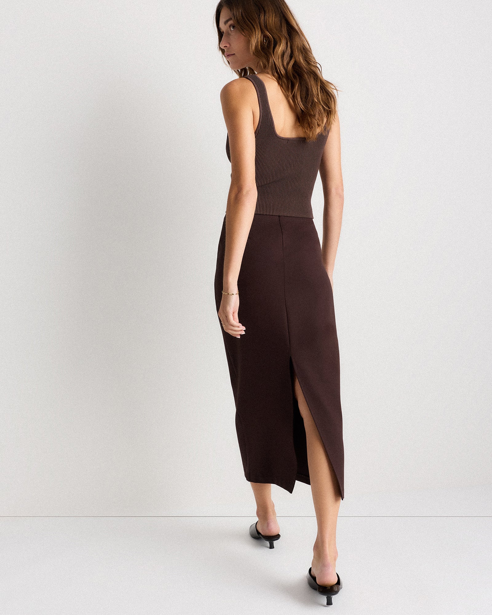 Quince Women's Ultra-Stretch Ponte Maxi Pencil Skirt