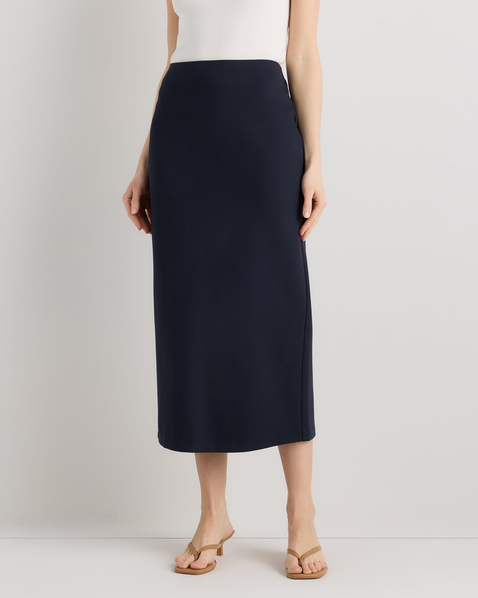 Quince Women's Ultra-Stretch Ponte Maxi Pencil Skirt