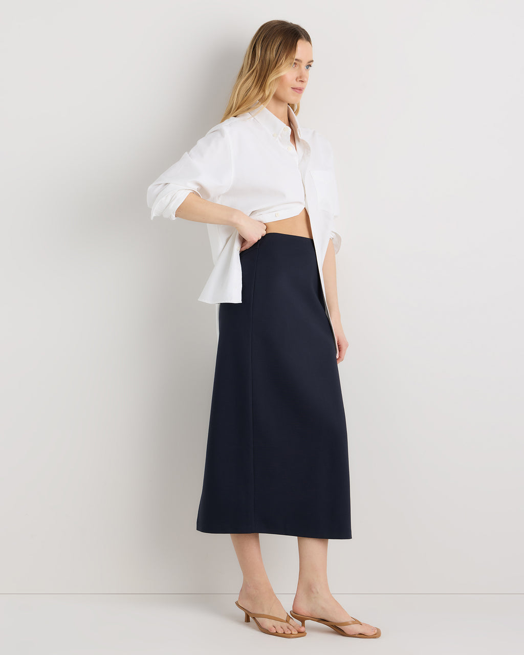 Quince Women's Ultra-Stretch Ponte Maxi Pencil Skirt