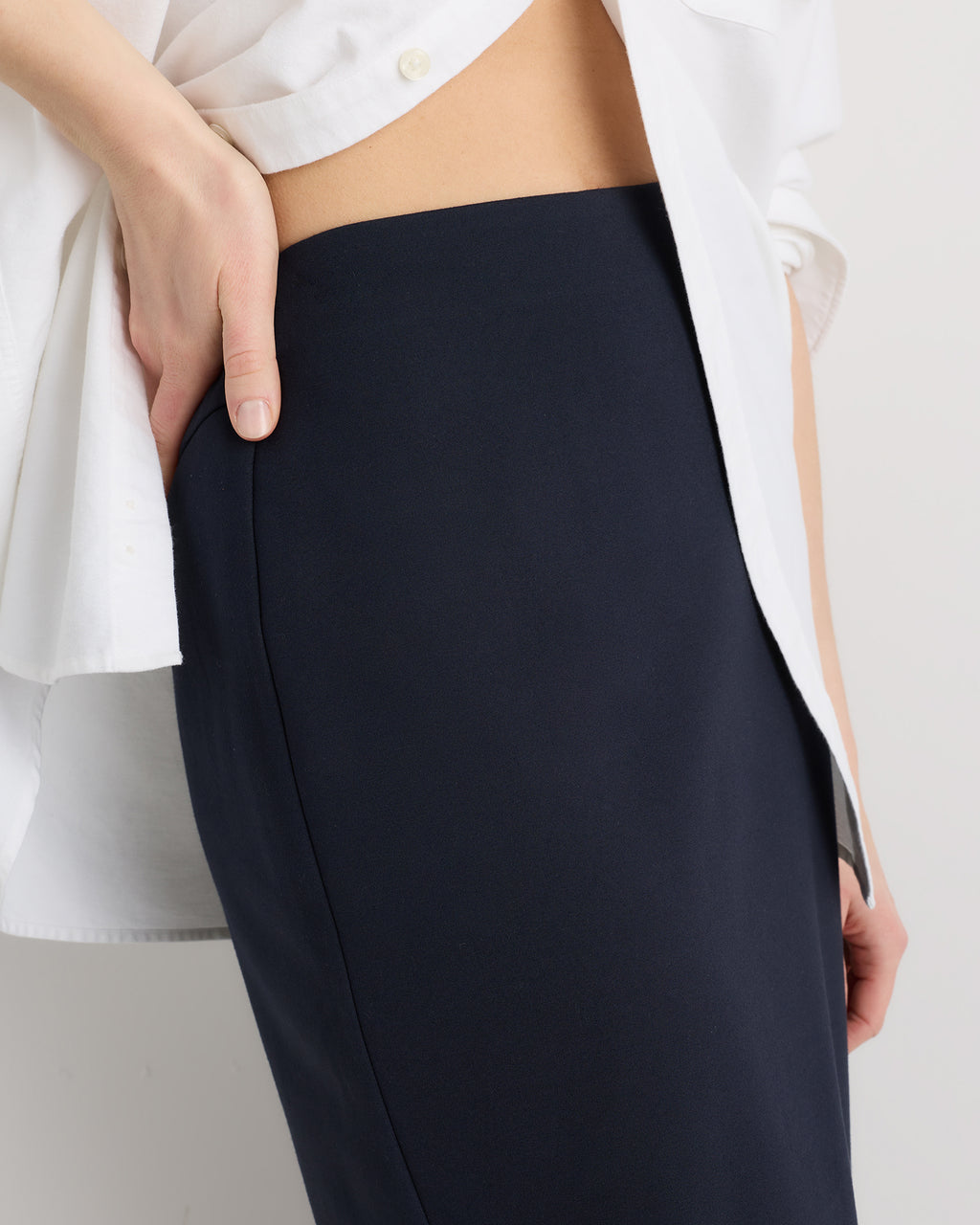 Quince Women's Ultra-Stretch Ponte Maxi Pencil Skirt
