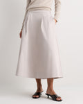 Quince Women's Organic Cotton Sateen A-Line Midi Skirt
