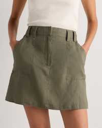 Quince Women's 100% European Linen Utility Skort