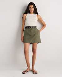 Quince Women's 100% European Linen Utility Skort