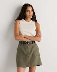Quince Women's 100% European Linen Utility Skort