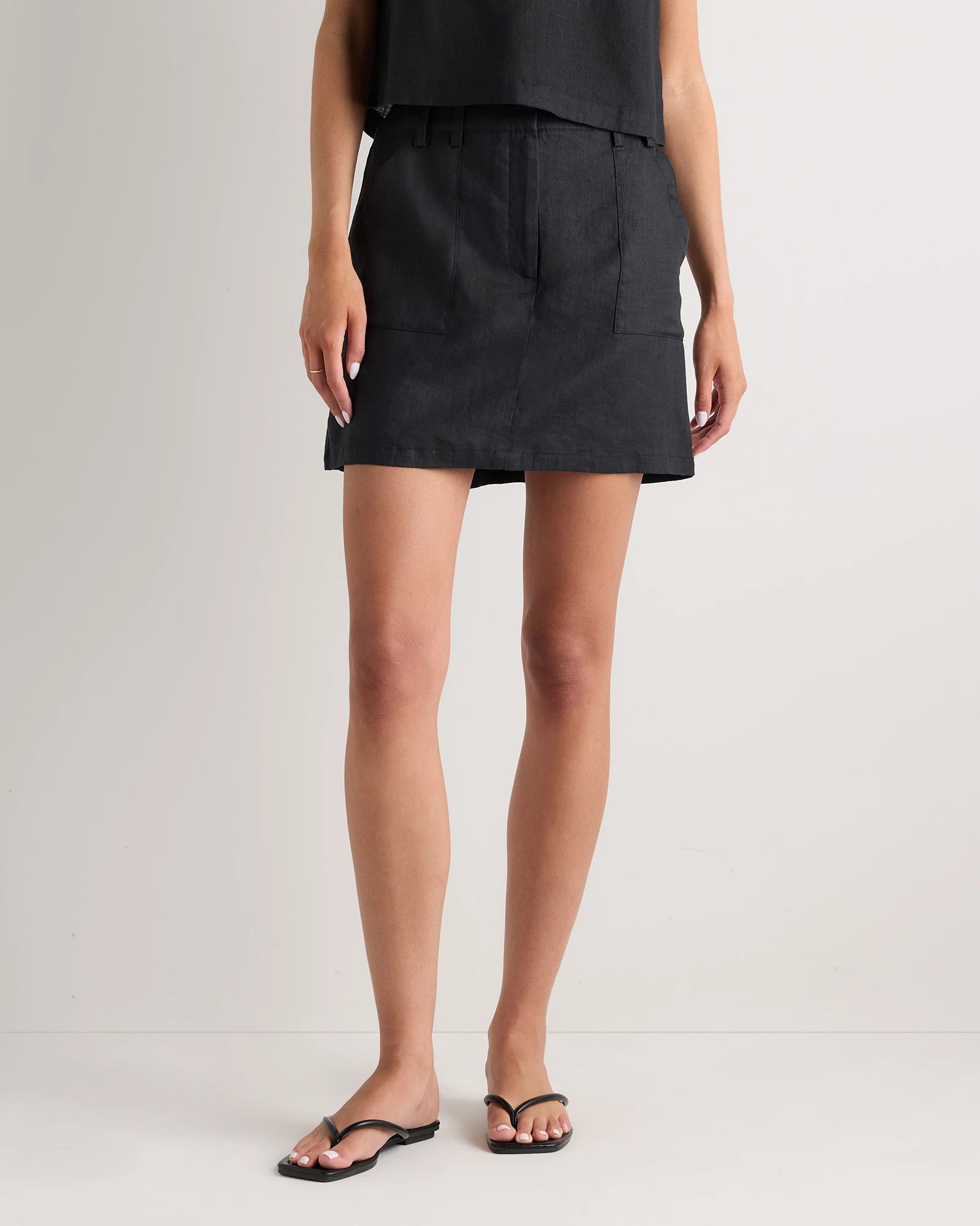 Quince Women's 100% European Linen Utility Skort