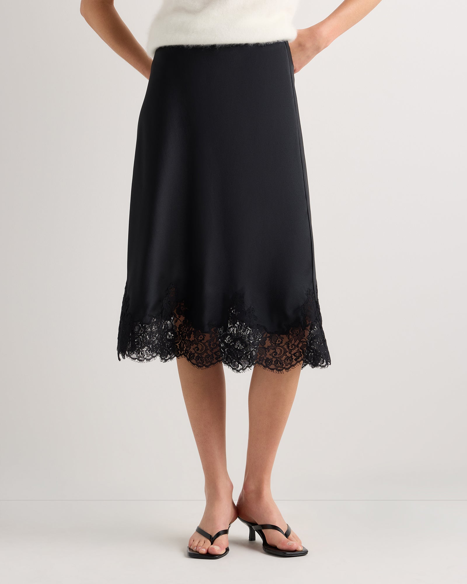 Quince Women's 100% Washable Silk Lace Skirt