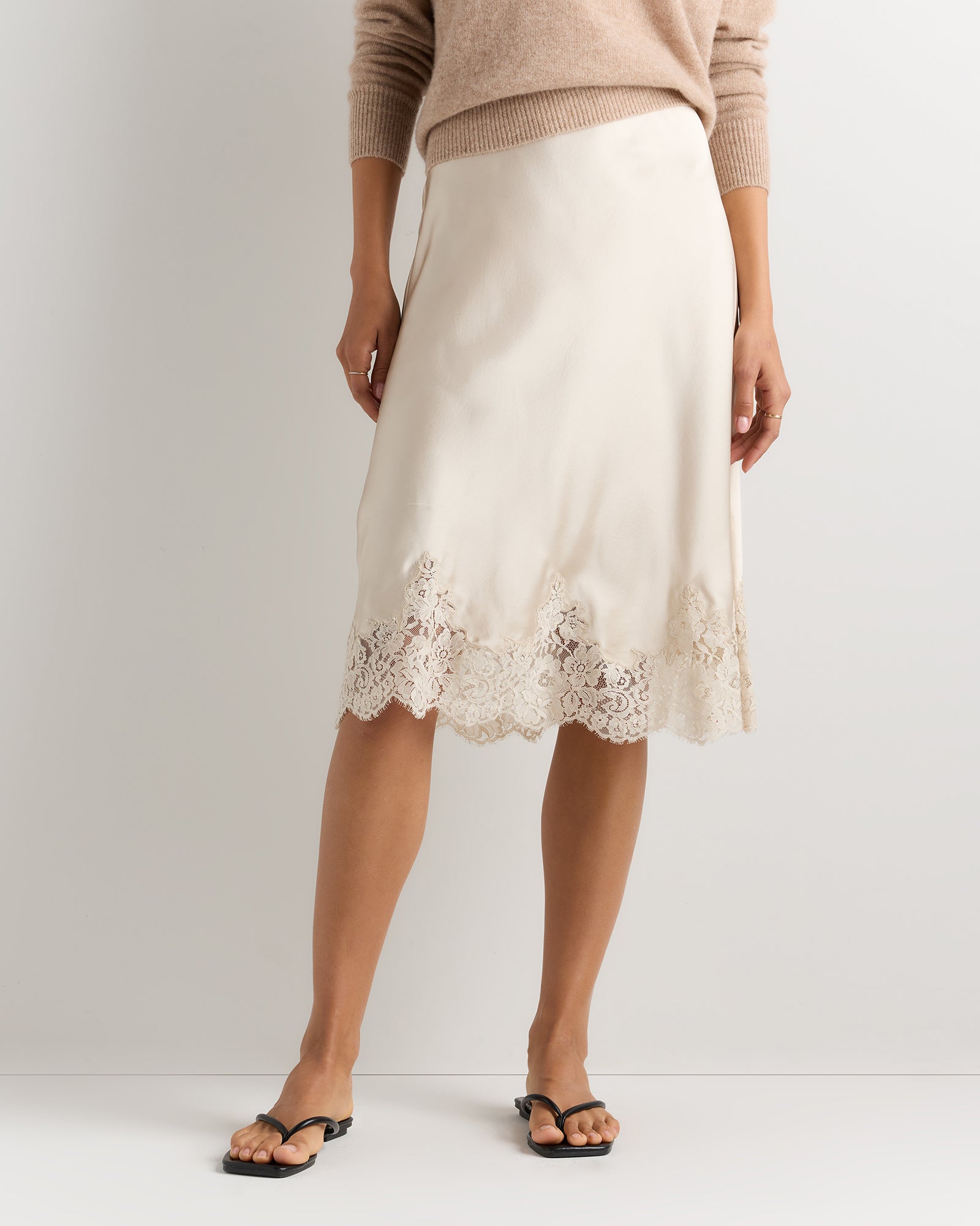 Quince Women's 100% Washable Silk Lace Skirt