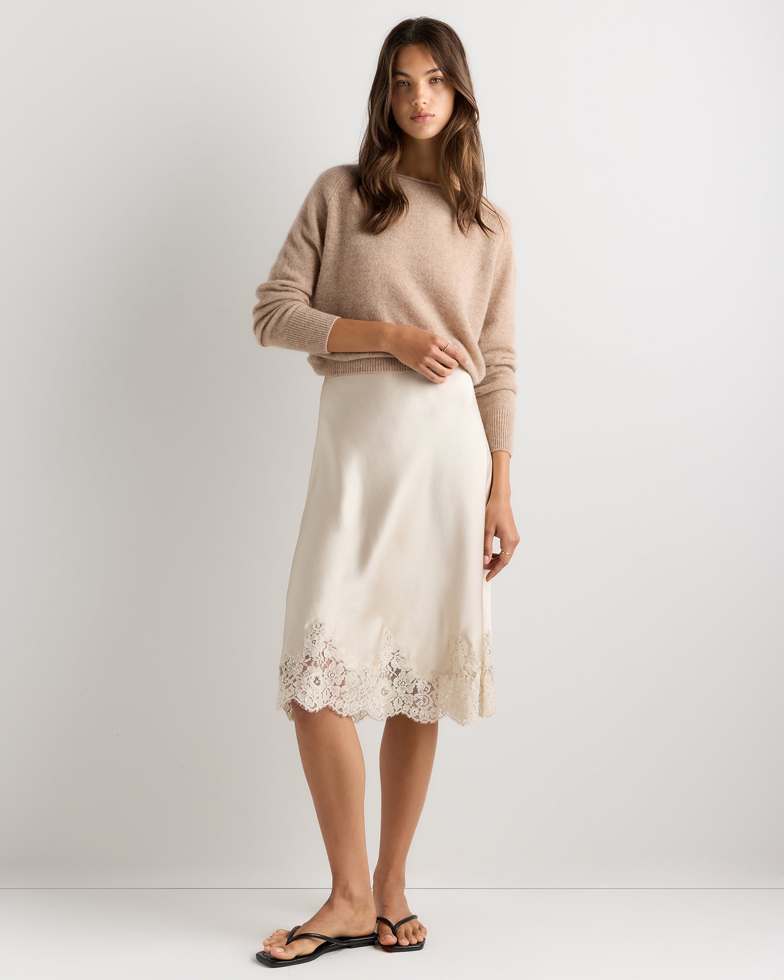 Quince Women's 100% Washable Silk Lace Skirt