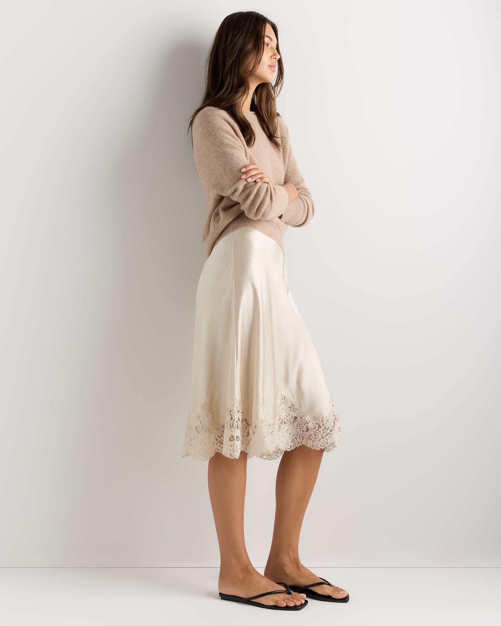 Quince Women's 100% Washable Silk Lace Skirt