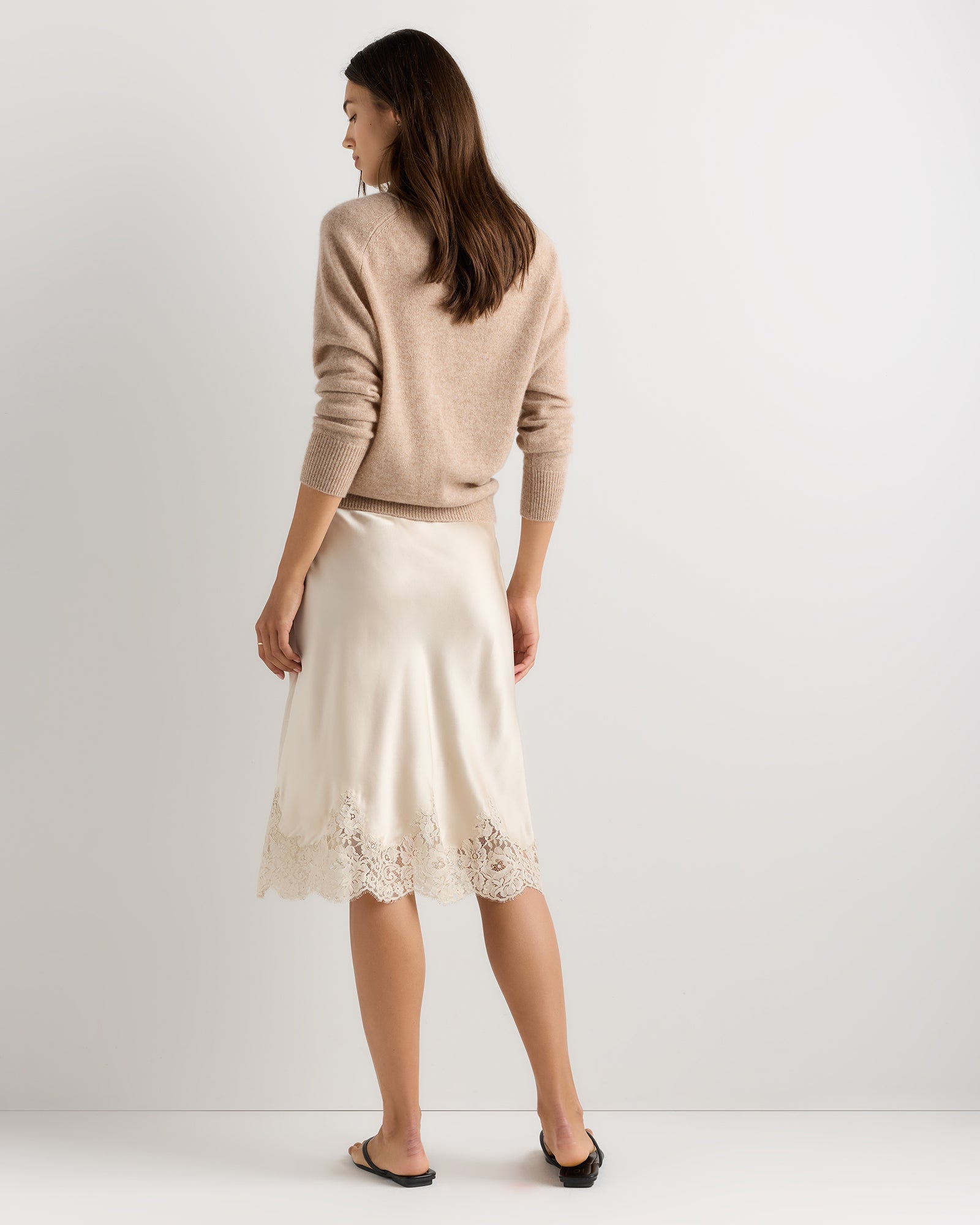 Quince Women's 100% Washable Silk Lace Skirt